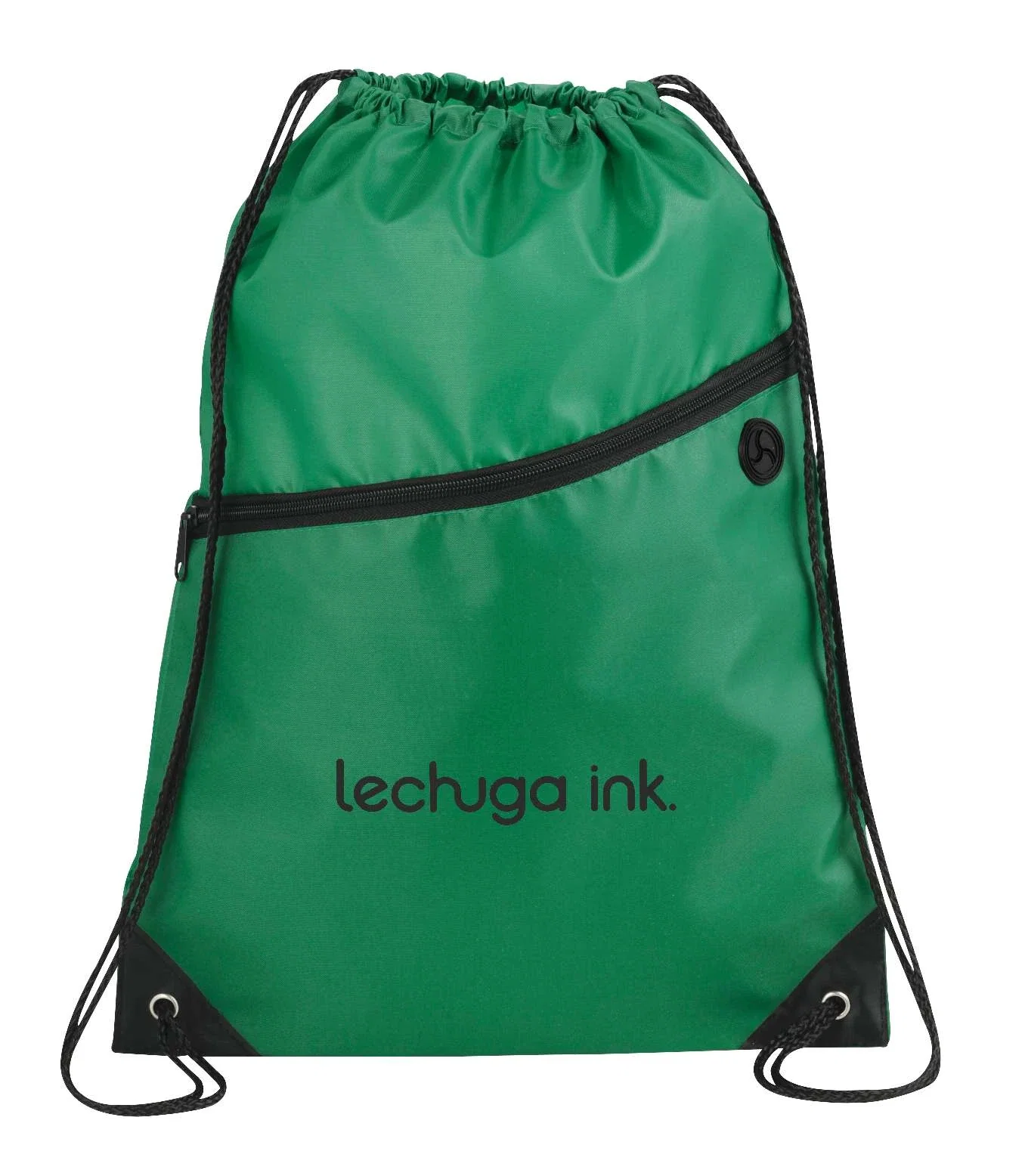 Robin Drawstring Polyester Bag with Front Zipper Pocket — view 44