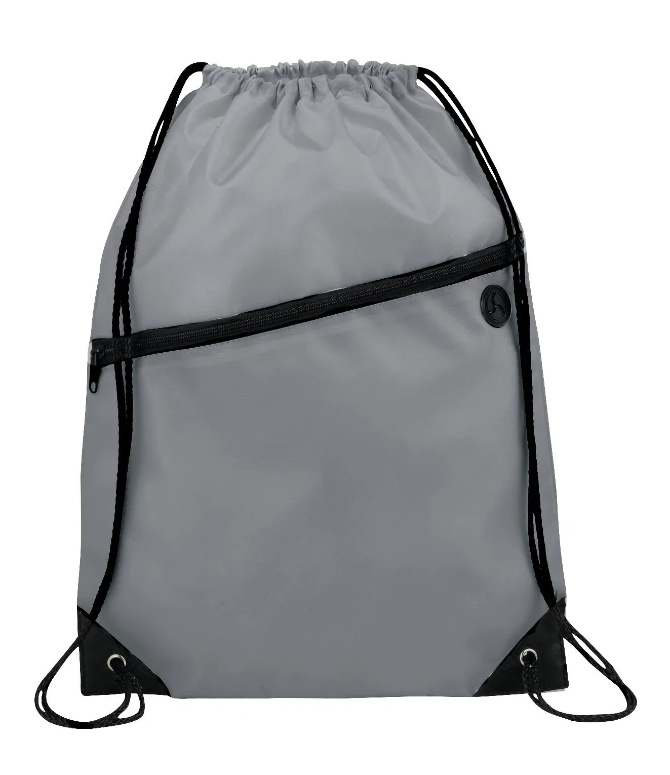 Robin Drawstring Polyester Bag with Front Zipper Pocket — view 46