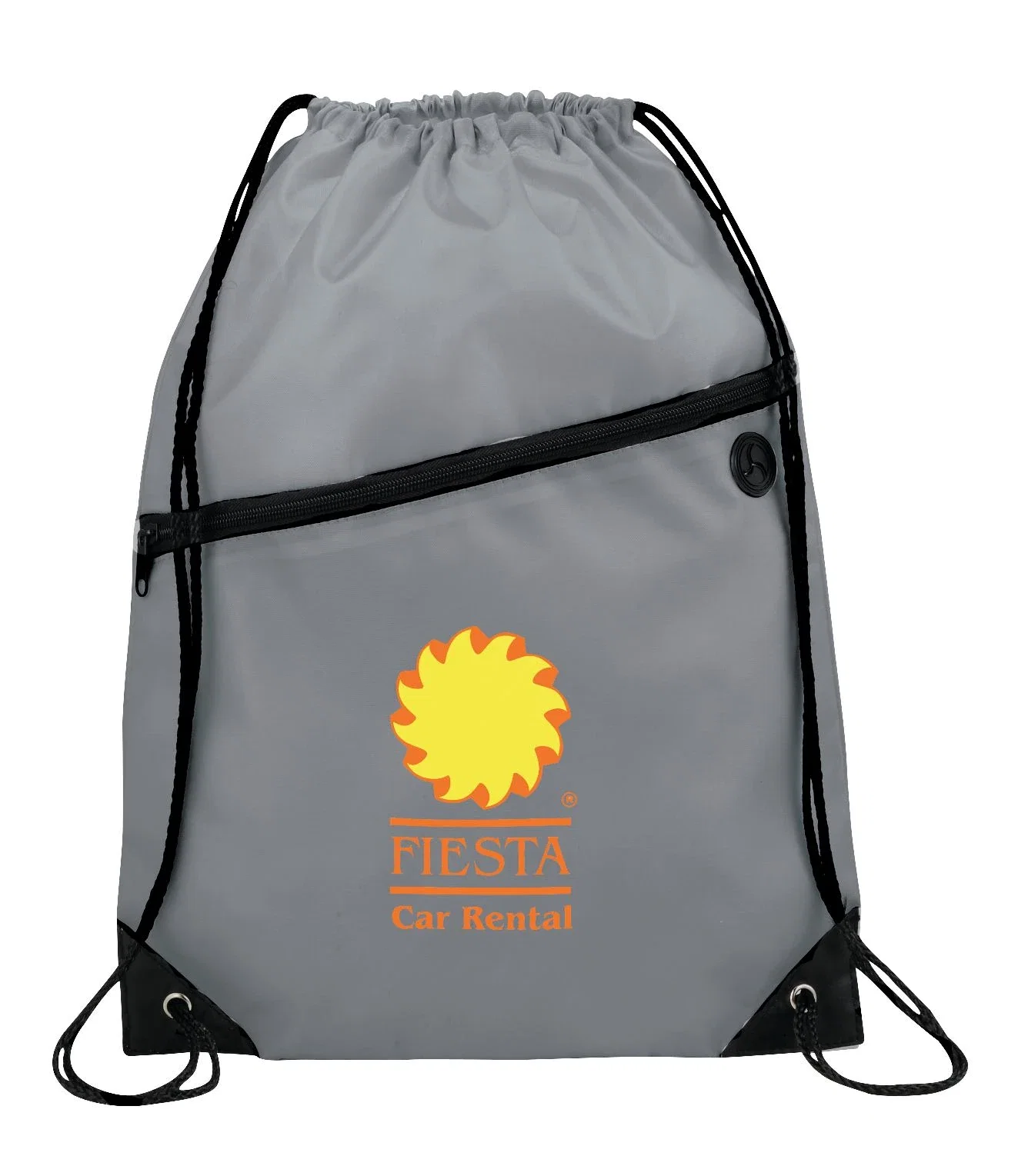 Robin Drawstring Polyester Bag with Front Zipper Pocket — view 47
