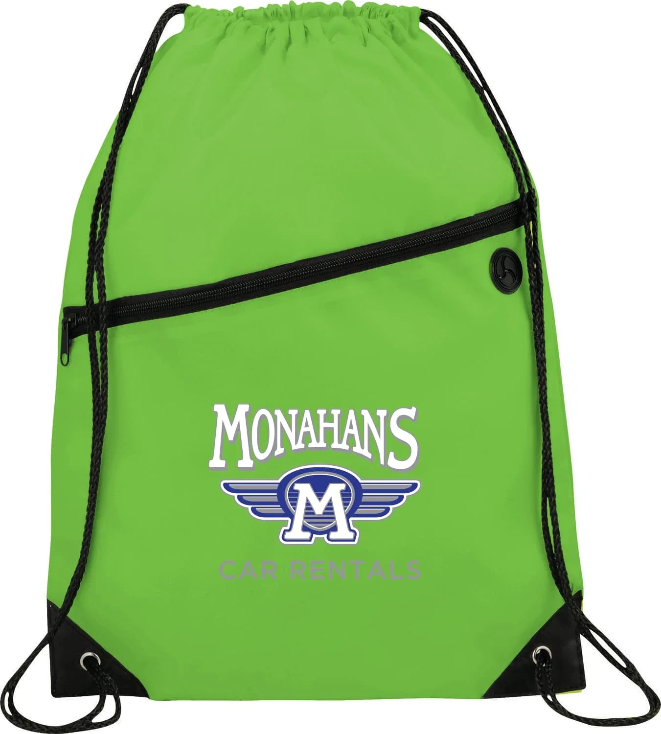 Robin Drawstring Polyester Bag with Front Zipper Pocket — view 49