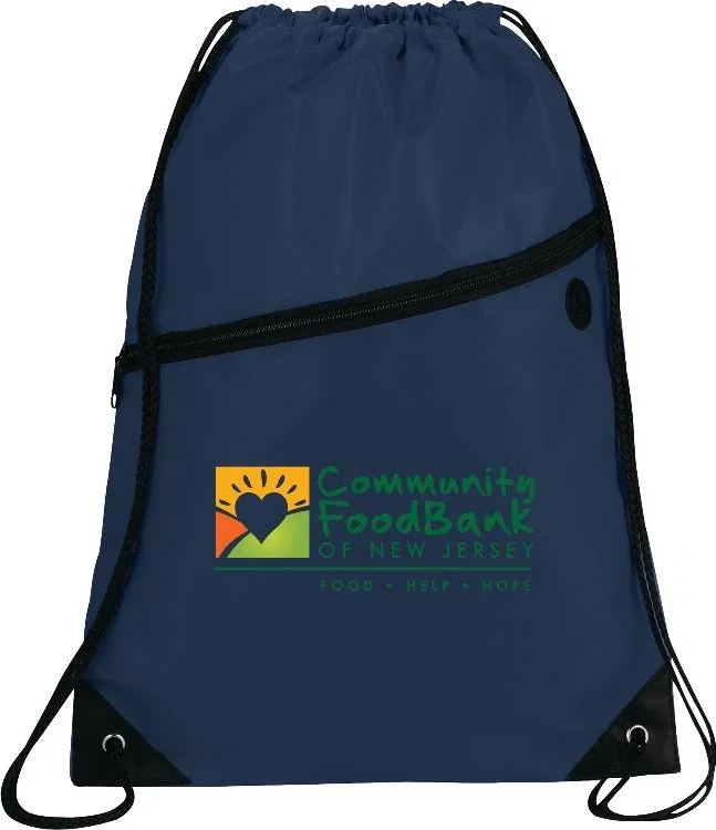 Robin Drawstring Polyester Bag with Front Zipper Pocket — view 52