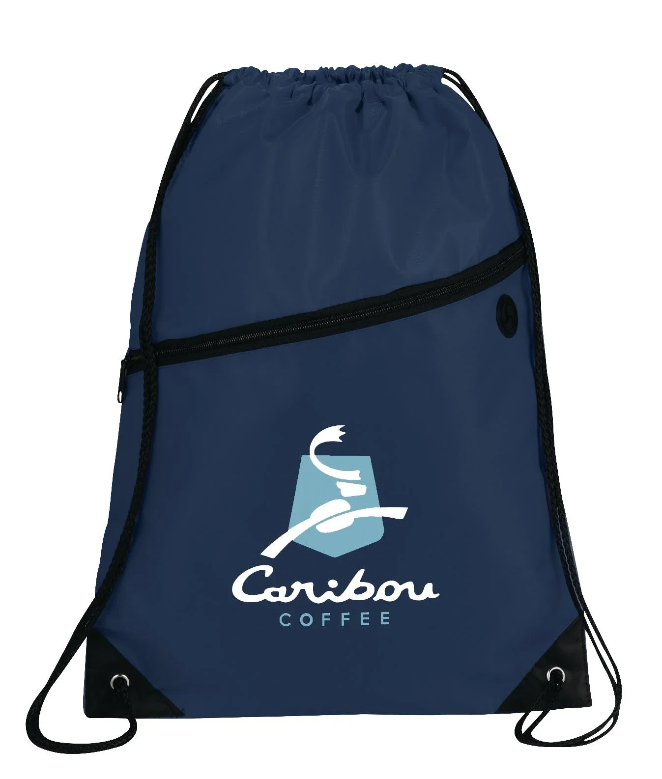 Robin Drawstring Polyester Bag with Front Zipper Pocket — view 53
