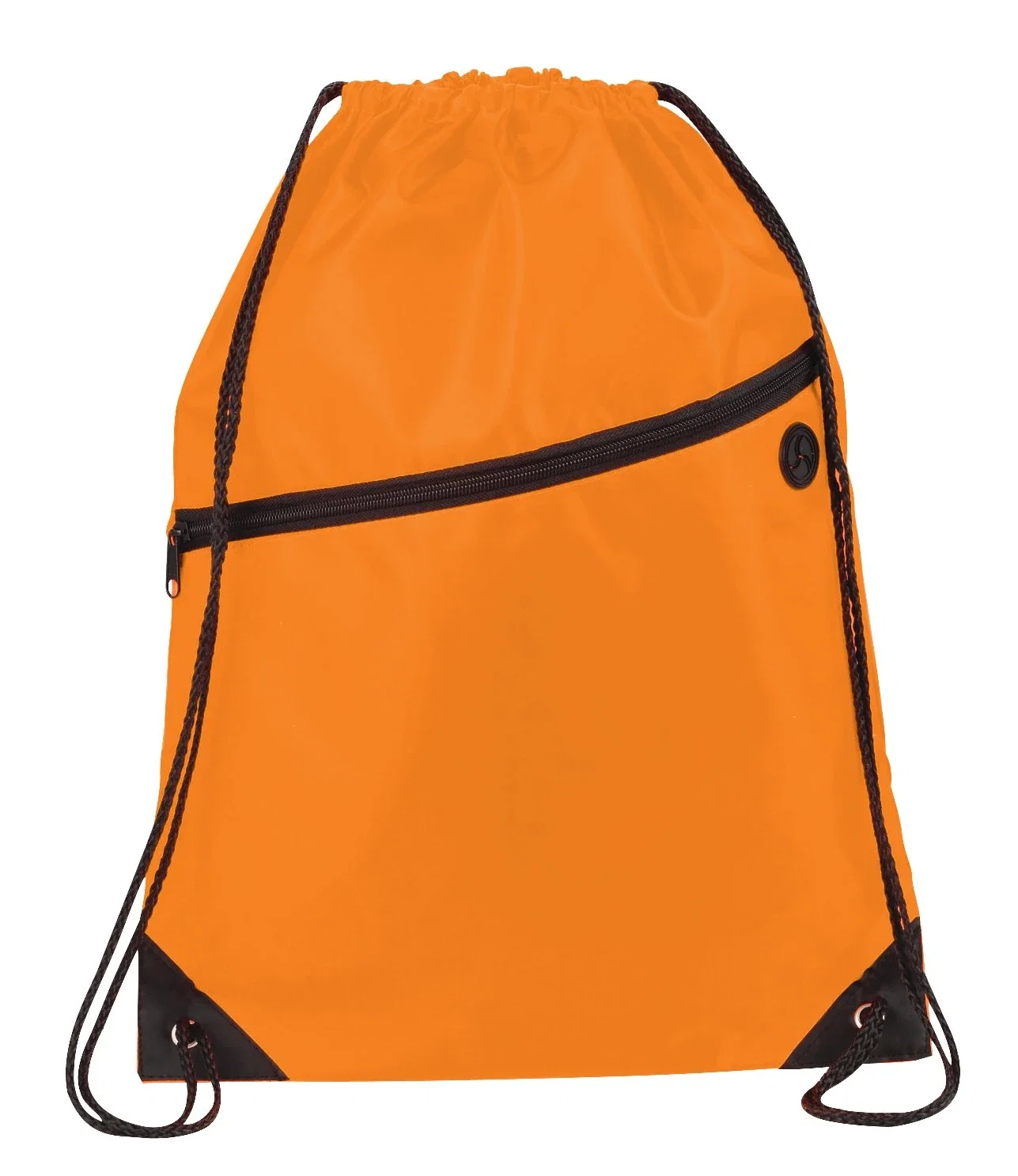 Robin Drawstring Polyester Bag with Front Zipper Pocket — view 54