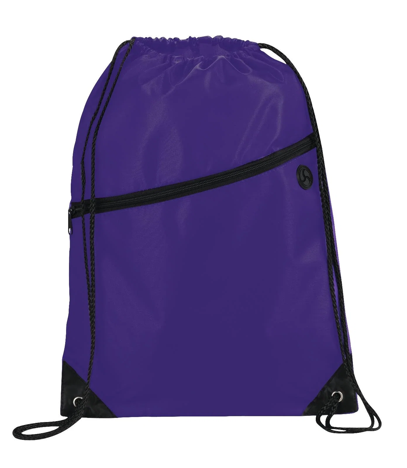 Robin Drawstring Polyester Bag with Front Zipper Pocket — view 56