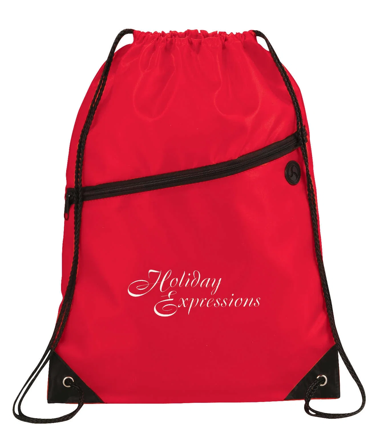 Robin Drawstring Polyester Bag with Front Zipper Pocket — view 62