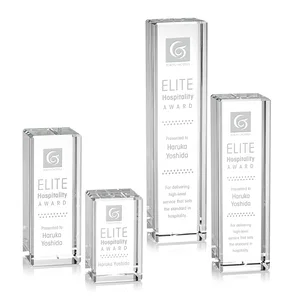 Freestanding Beveled Optical Crystal Column Award
