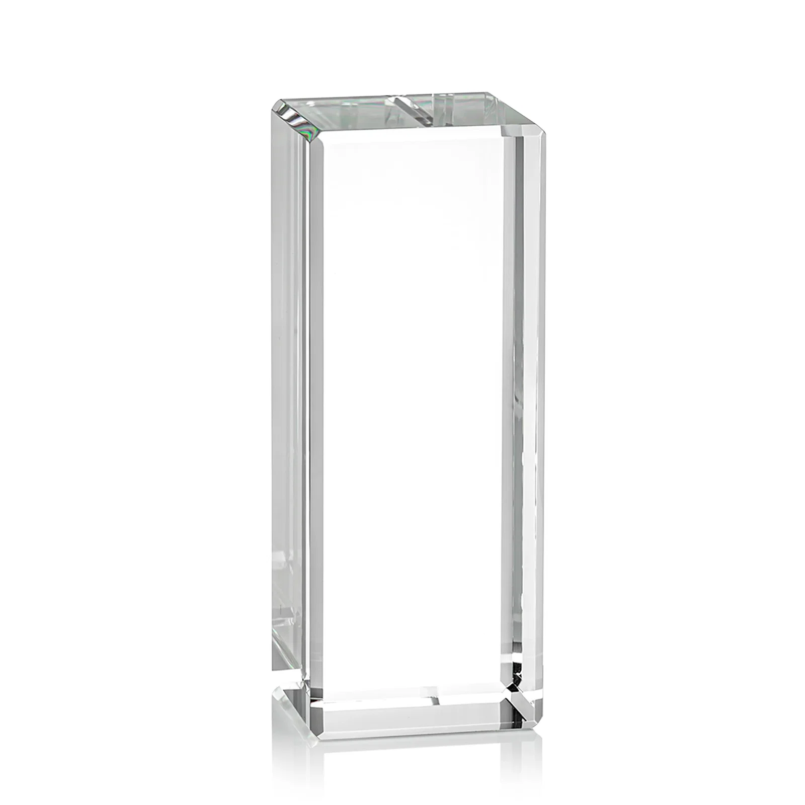 Personalized Freestanding Beveled Optical Crystal Column Award, awards for retirement presentations