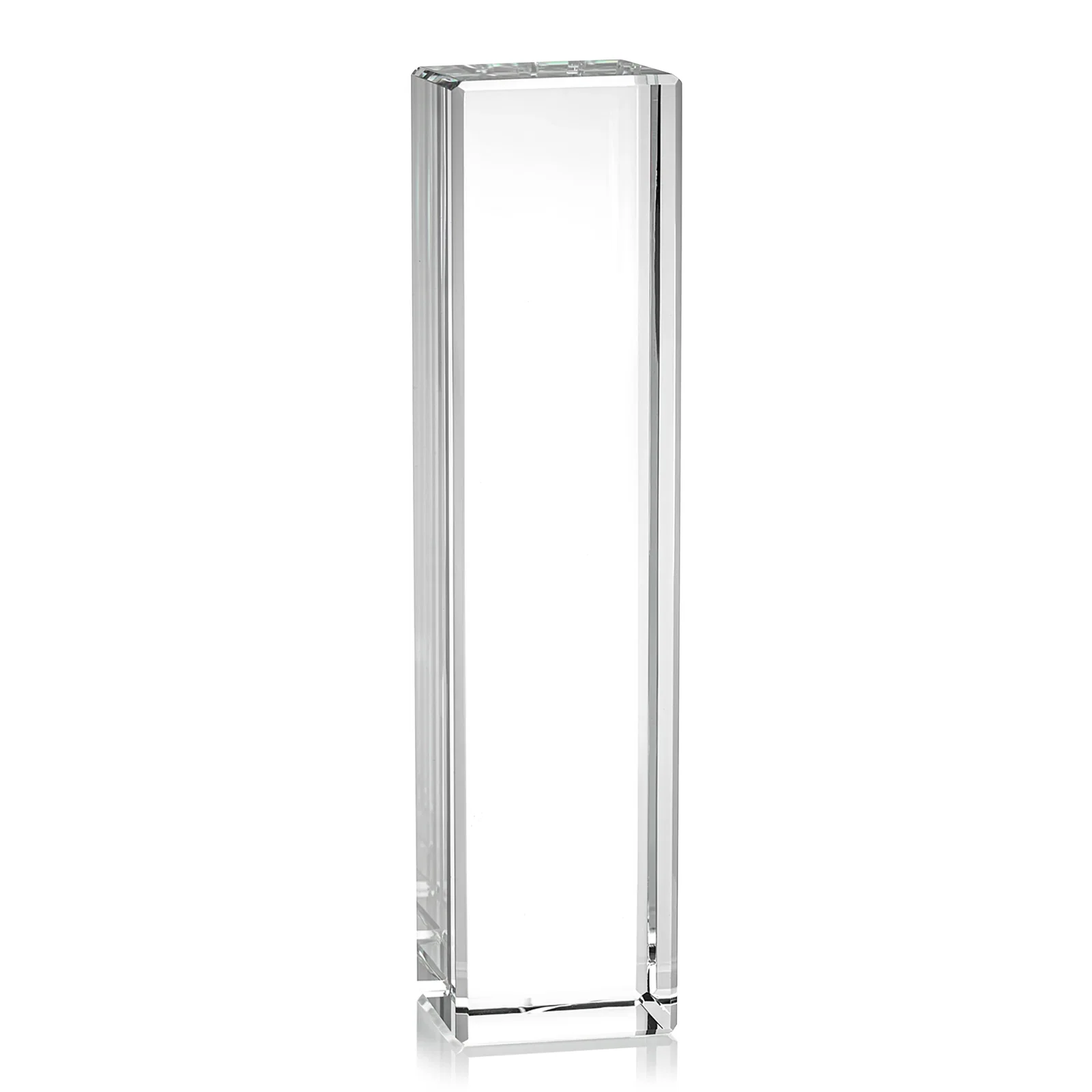 Personalized Freestanding Beveled Optical Crystal Column Award, awards for donor appreciation