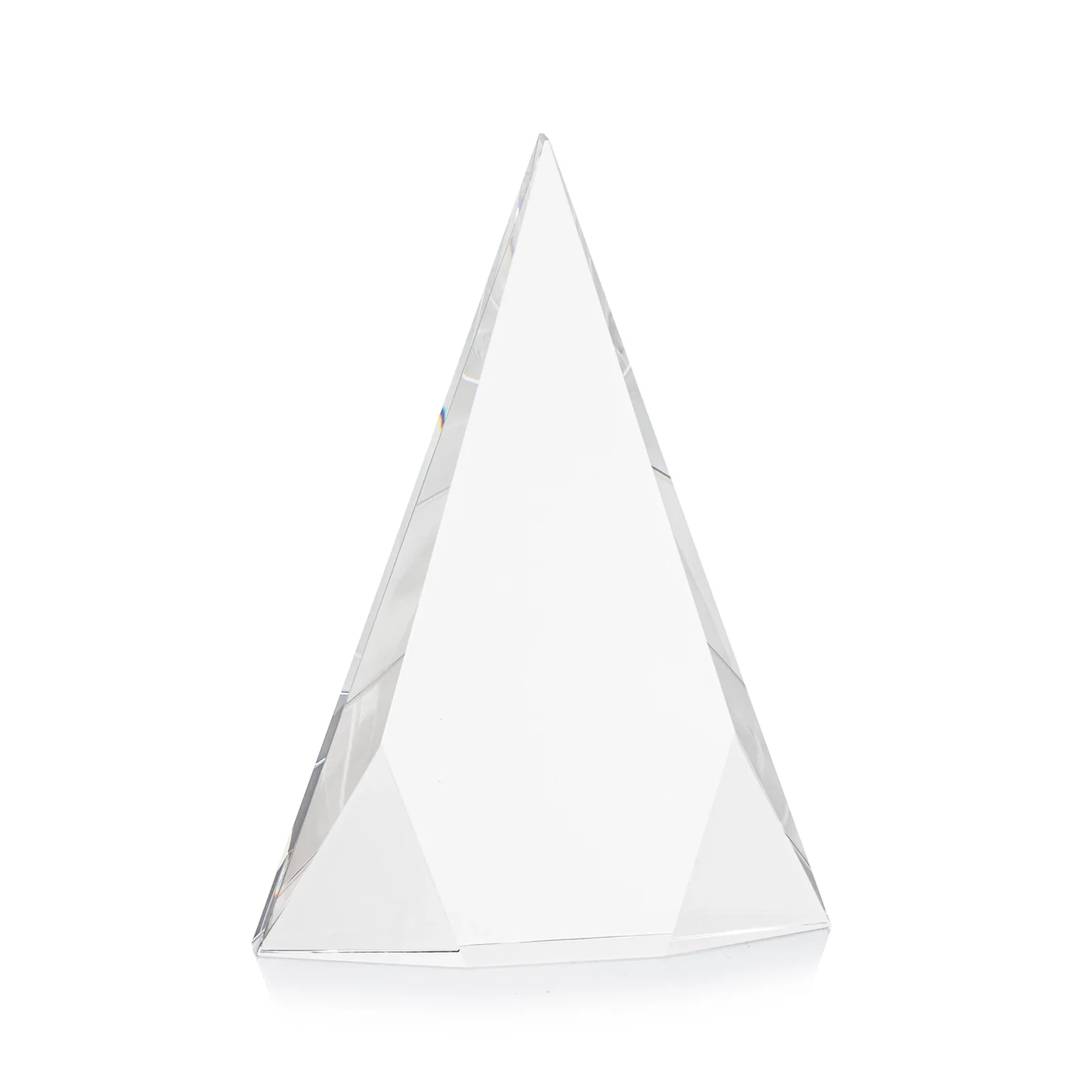 Promotional Optical Crystal Pyramid Award with Faceted Diamond Window for volunteer appreciation