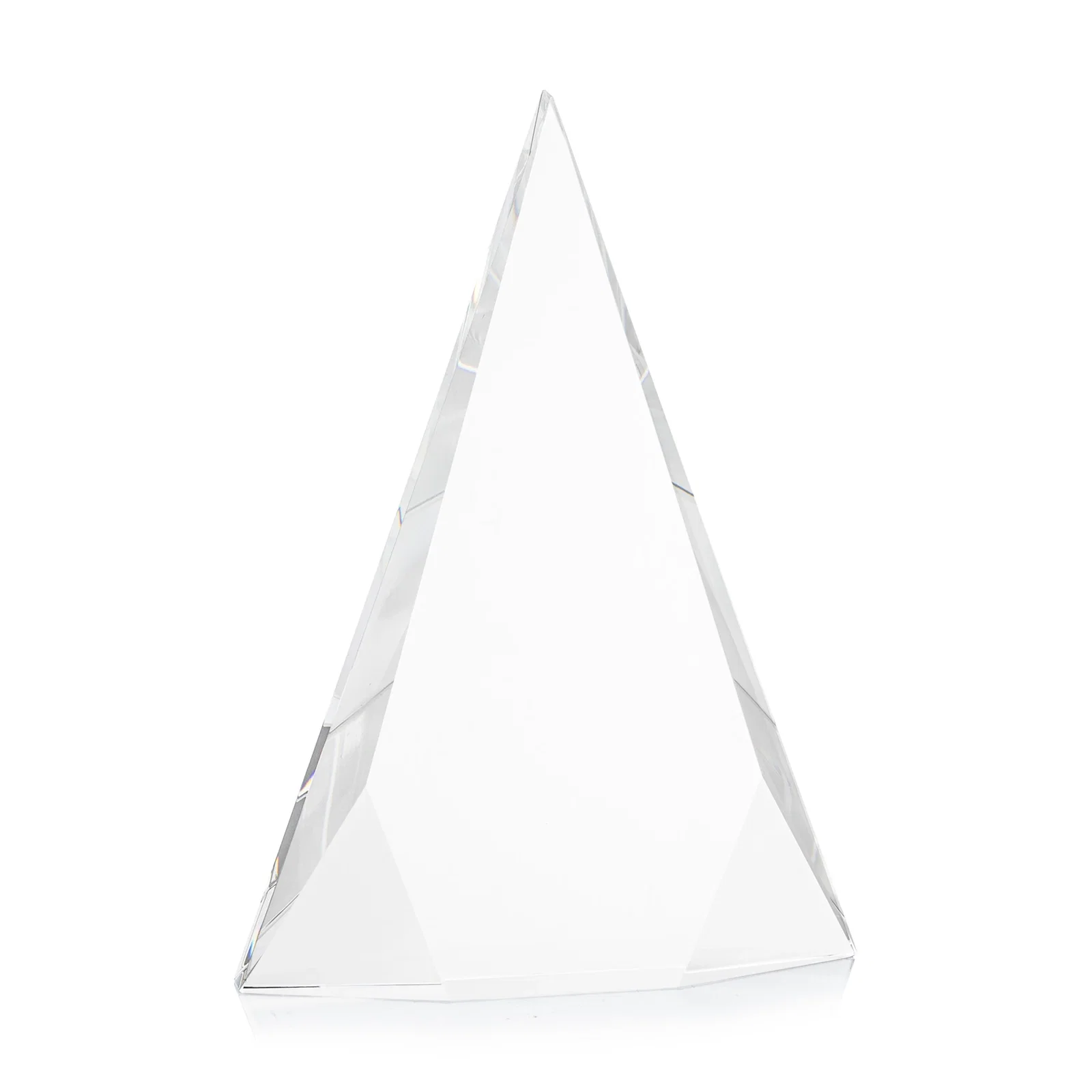 Promotional Optical Crystal Pyramid Award with Faceted Diamond Window for dealer and partner awards