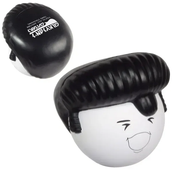 Custom Rock N Roll Mad Cap Stress Reliever, branded character-face squeeze toy with logo print