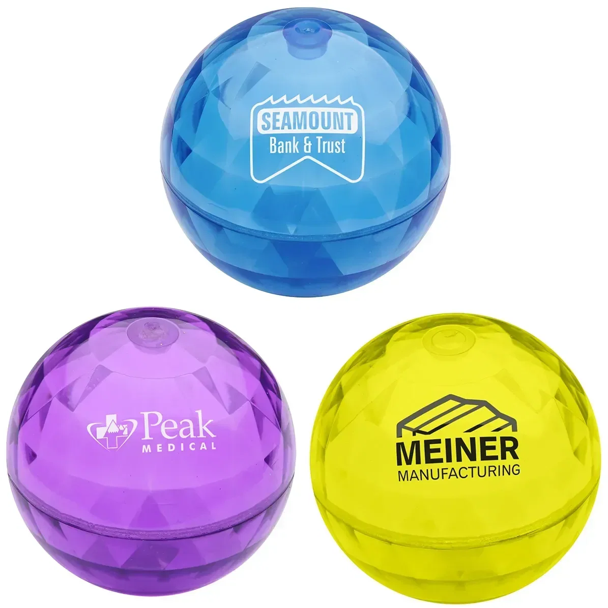 Custom Rocket Orb High-Bounce Ball, translucent air-filled ball with promotional logo, front view
