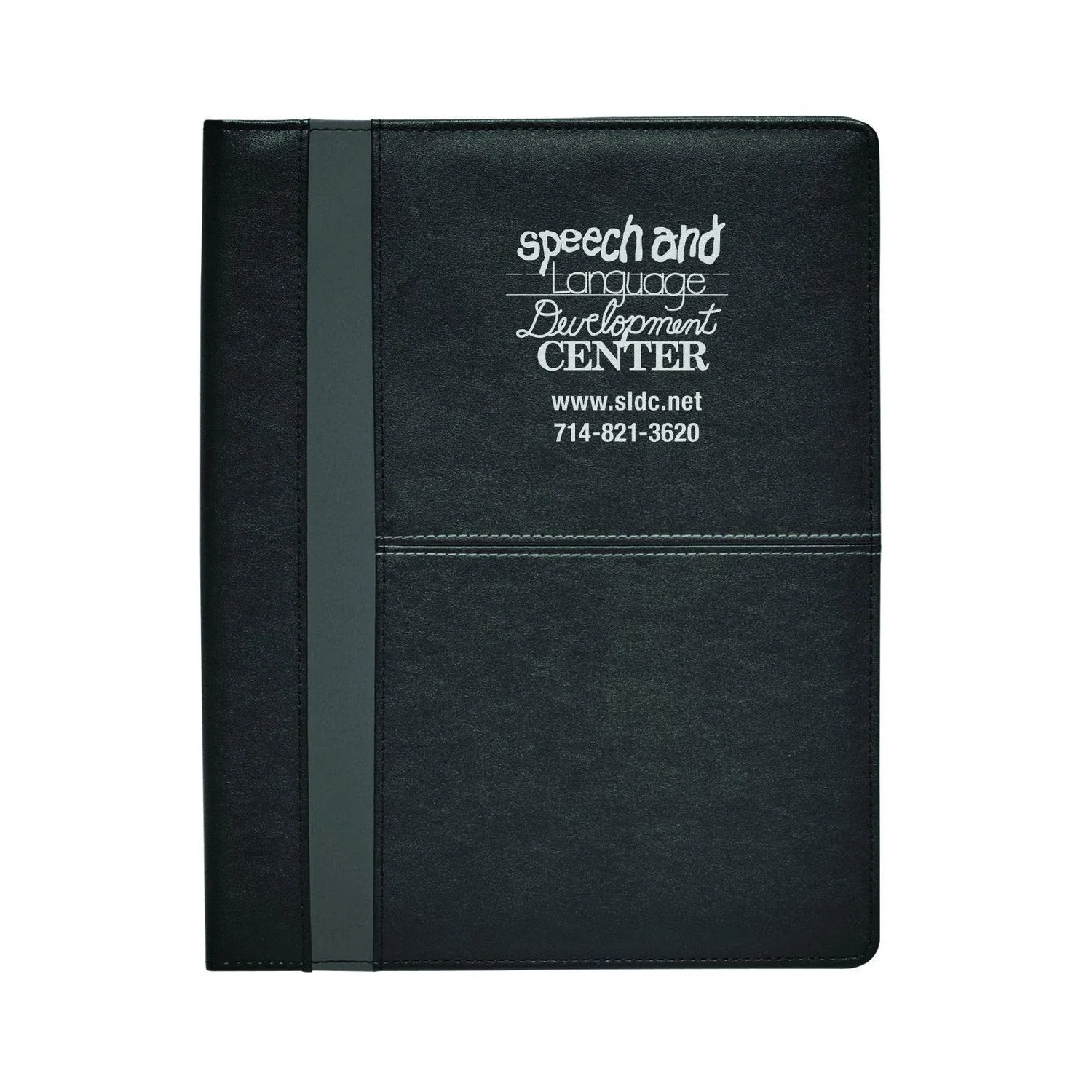 Rodeo Stitched PVC Standard Size Padfolio — Gray — view 2