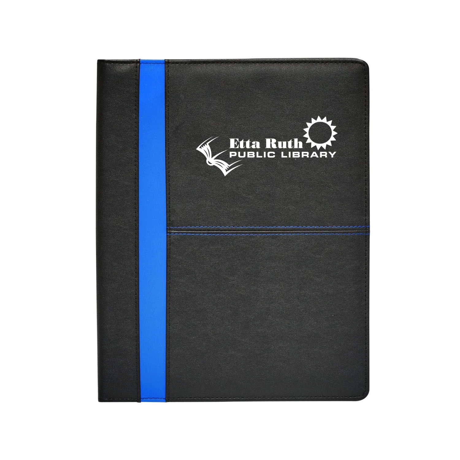 Rodeo Stitched PVC Standard Size Padfolio — Blue — view 3