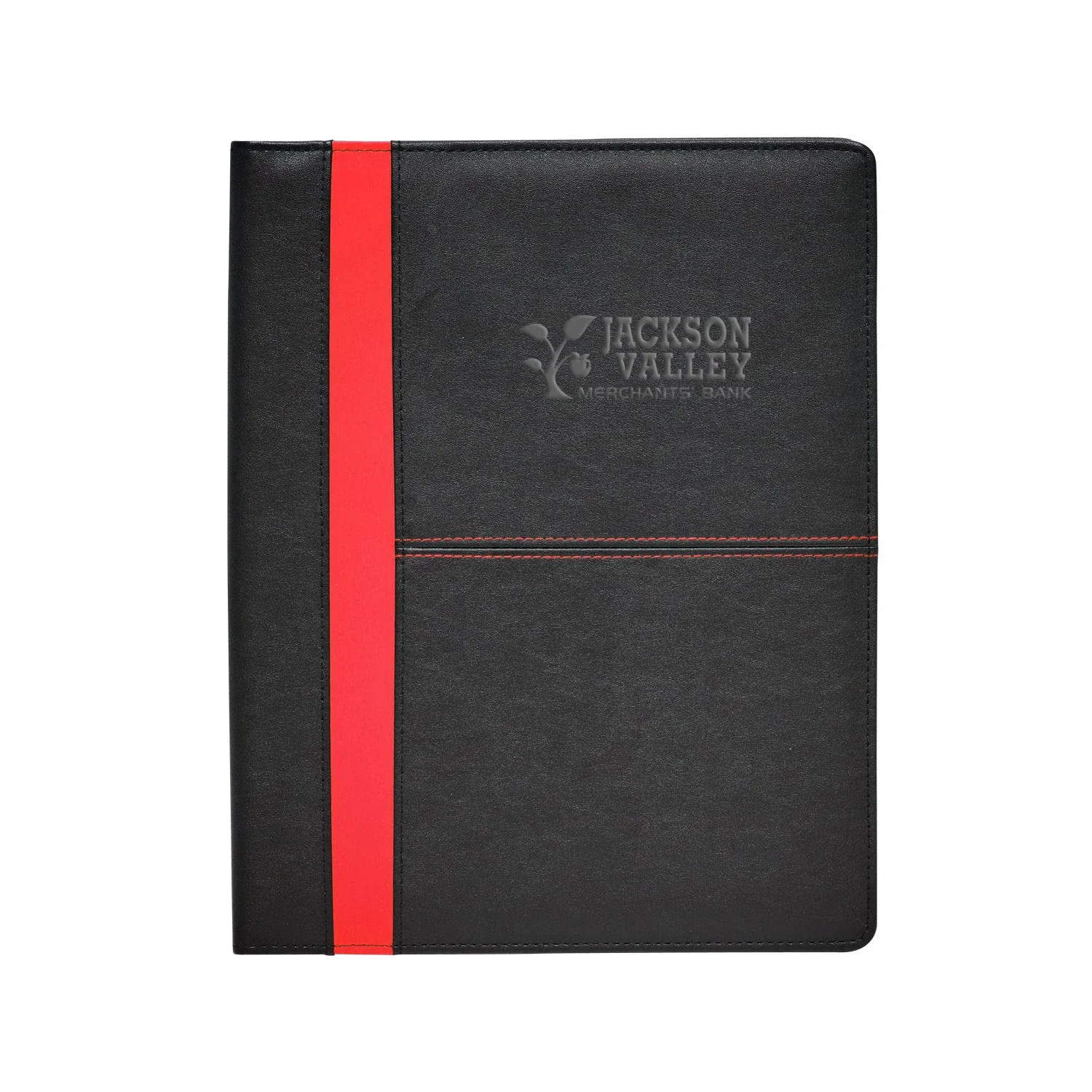 Rodeo Stitched PVC Standard Size Padfolio — Red — view 4