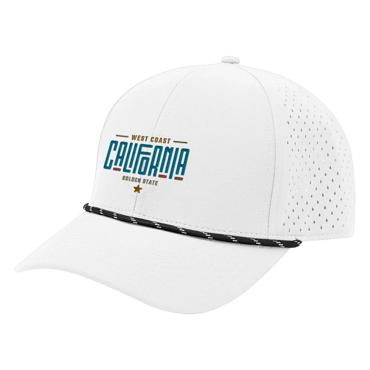 Navy crown paired with a white rope across the visor