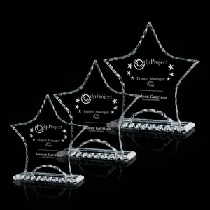 Jade Glass Star Award With A Hand-Chipped Outline
