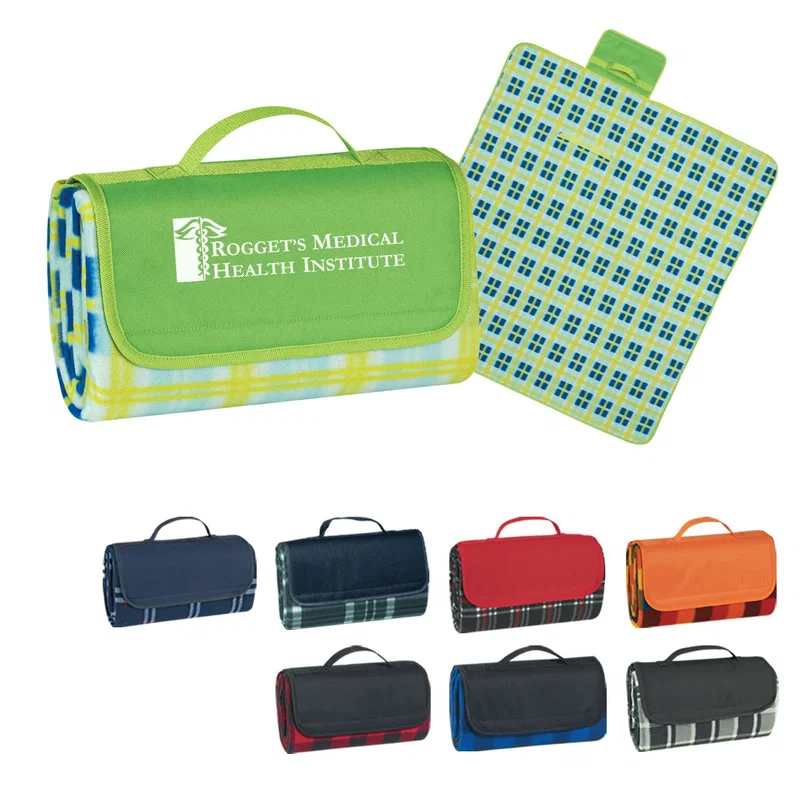 Custom Printed Roll-Up Picnic Blanket β view 1