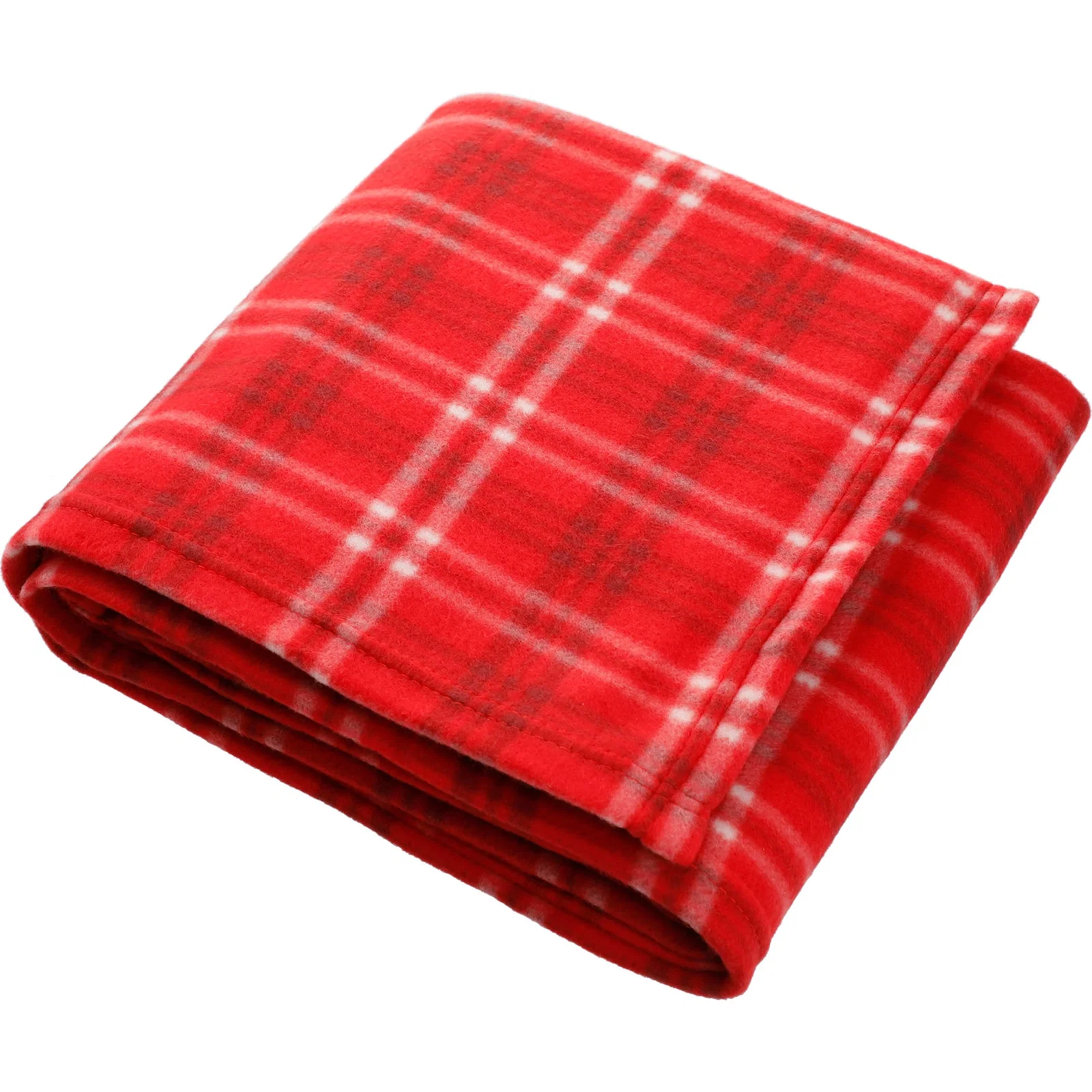 Custom Rollable Plaid Fleece Throw Blanket (50" x 60" Unfolded) — view 17
