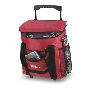24-Can Rolling Cooler Bag, 12" x 14.5" x 7" Nylon, Full-Color Imprint