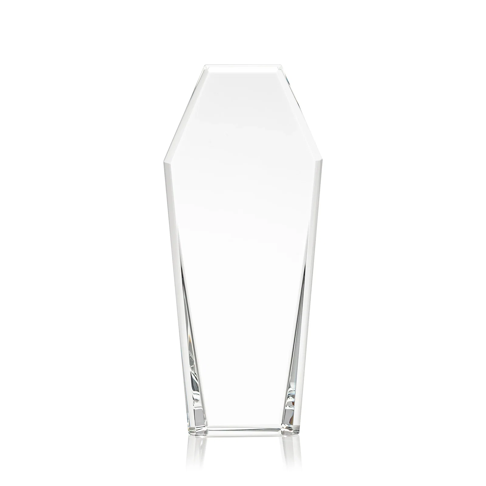 Custom Double-Bevel Optical Crystal Award With Notched Top, awards for dealer and partner awards