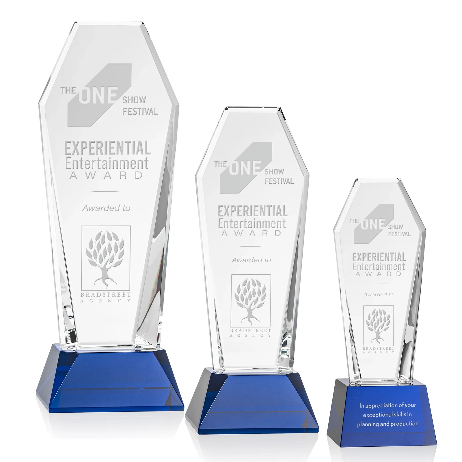 Personalized Optical Crystal Tower Award with Double-Beveled Edges, awards for employee recognition