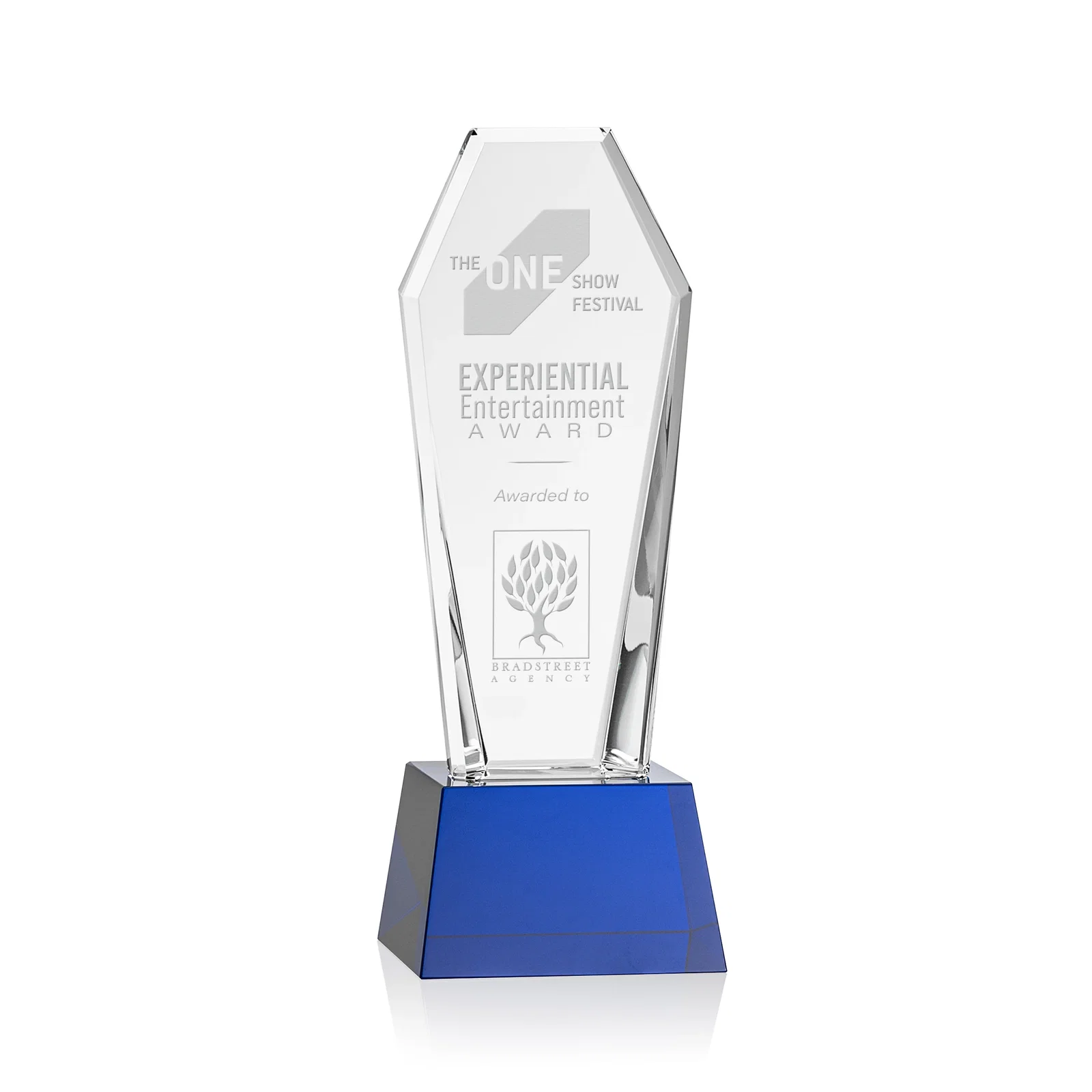 Personalized Optical Crystal Tower Award with Double-Beveled Edges, awards for corporate award ceremonies