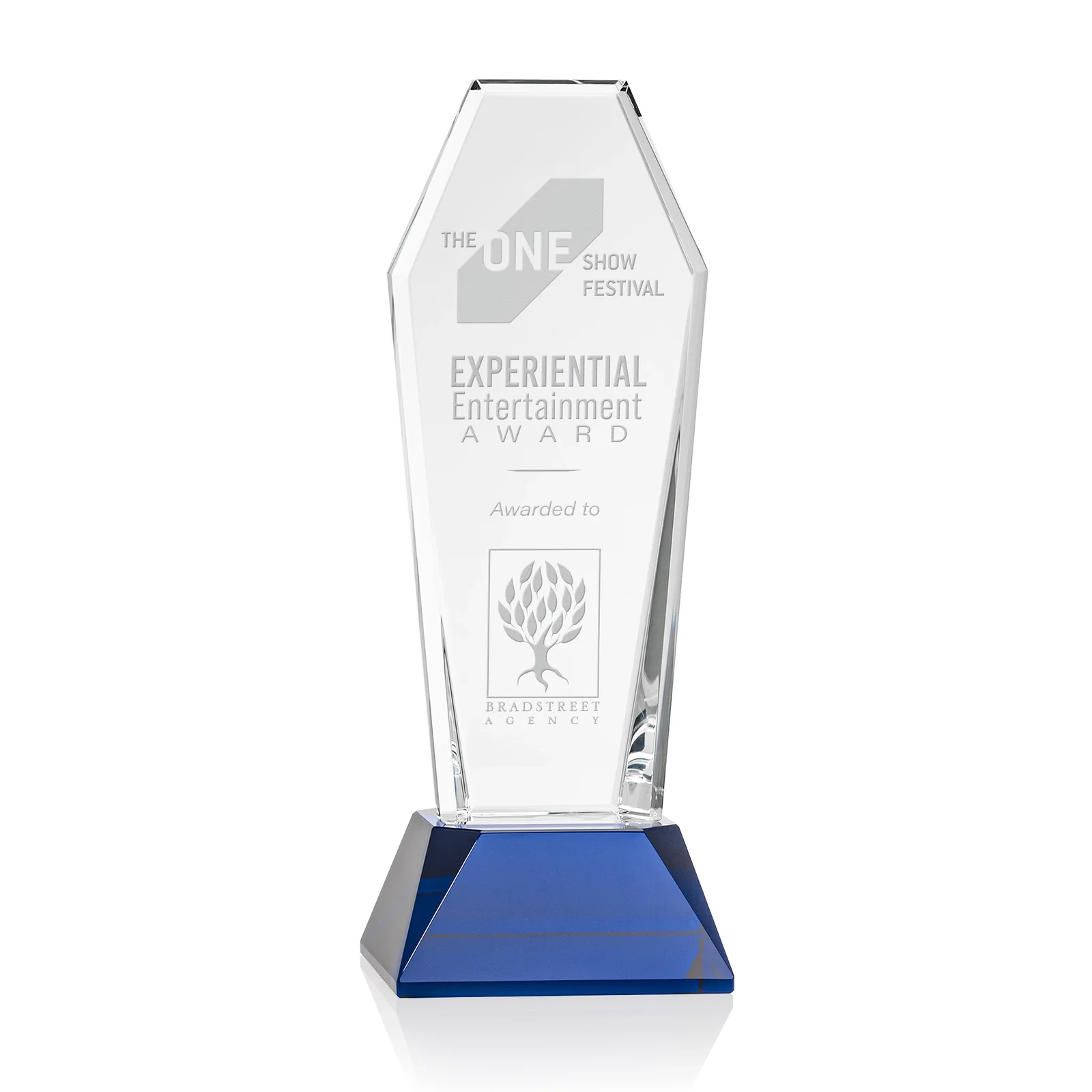 Personalized Optical Crystal Tower Award with Double-Beveled Edges, awards for service anniversary gifts