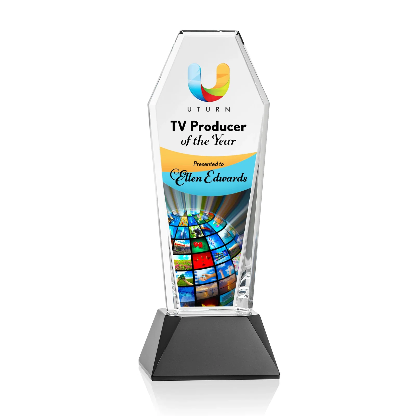 Promotional Optical Crystal Tower Award with Double-Beveled Edges, awards for service anniversary gifts