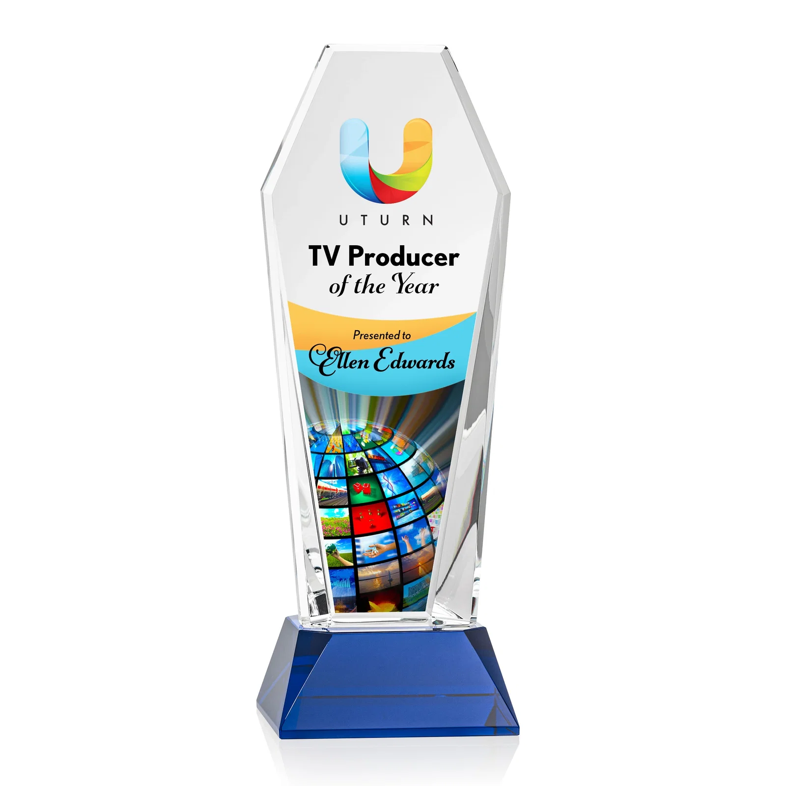 Promotional Optical Crystal Tower Award with Double-Beveled Edges, awards for graduation ceremonies