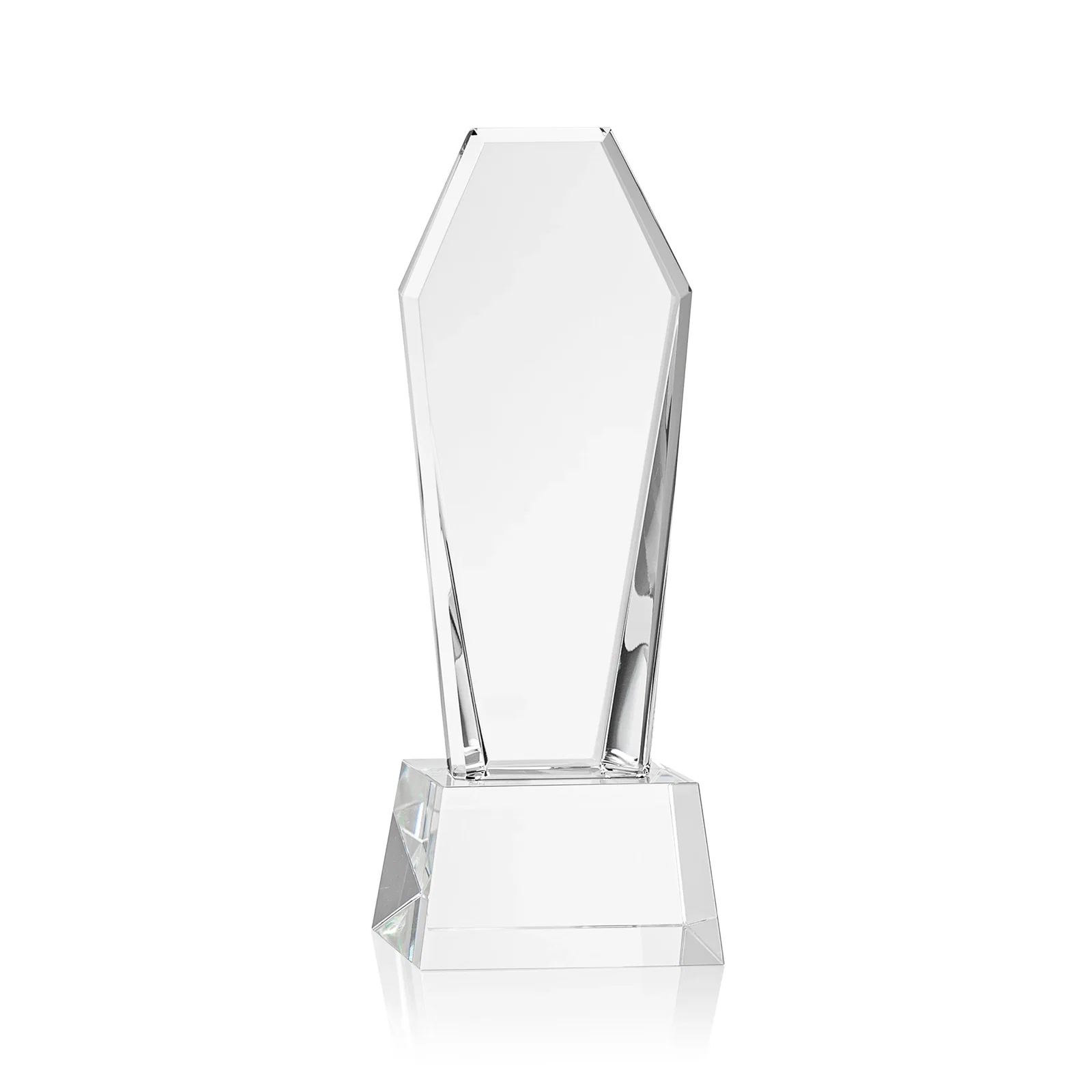 Promotional Optical Crystal Tower Award with Double-Beveled Edges, awards for safety achievement programs