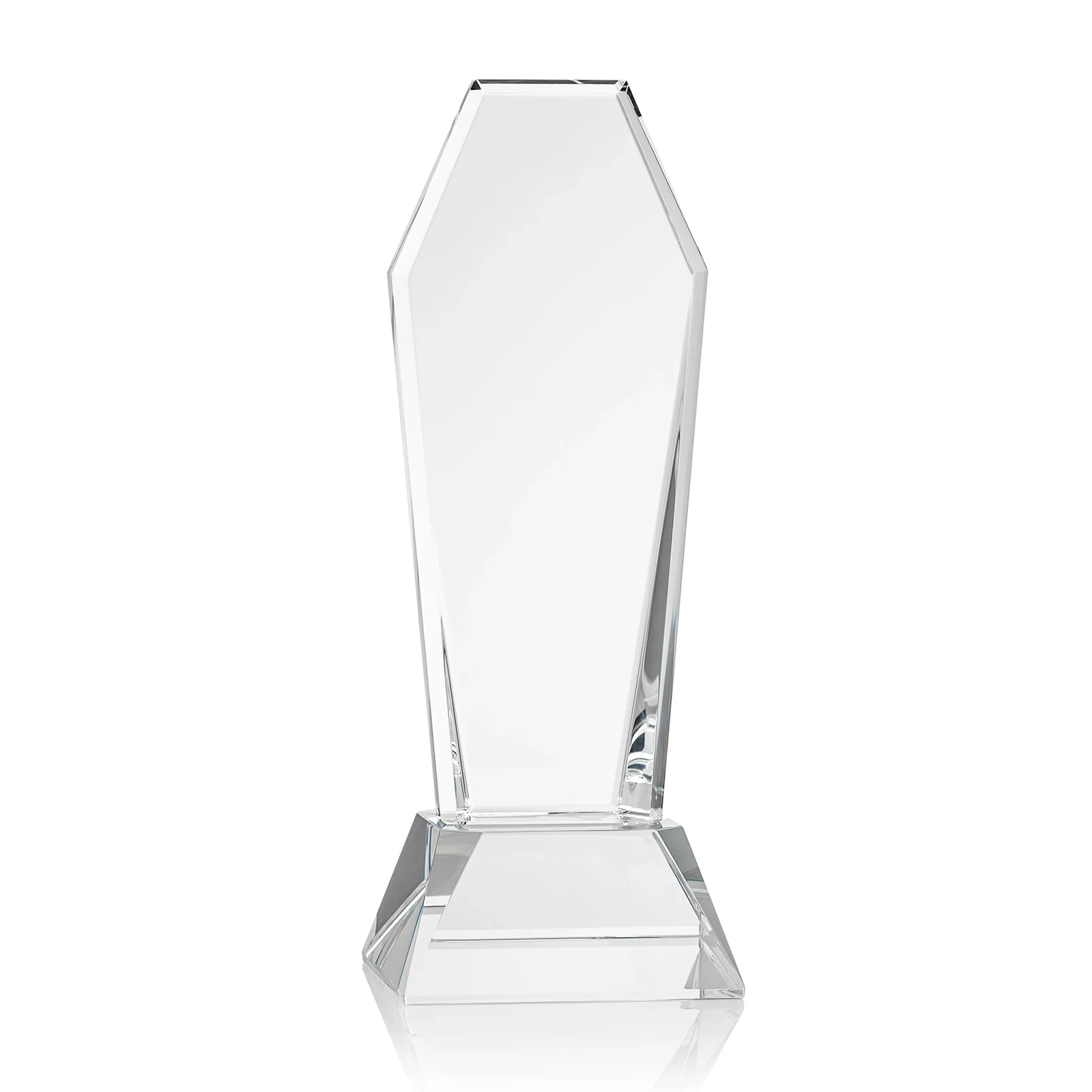 Promotional Optical Crystal Tower Award with Double-Beveled Edges, awards for volunteer appreciation