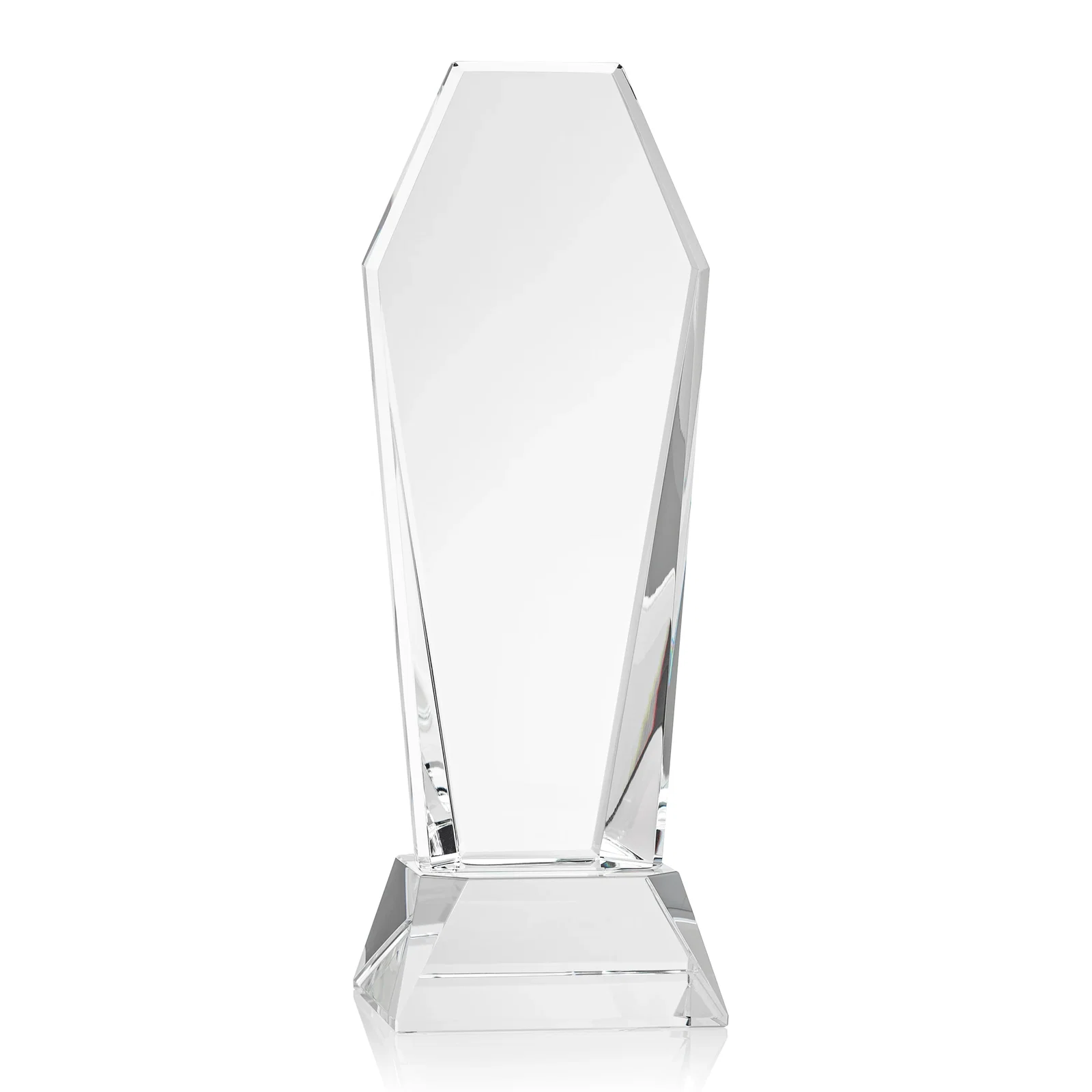 Promotional Optical Crystal Tower Award with Double-Beveled Edges, awards for dealer and partner awards