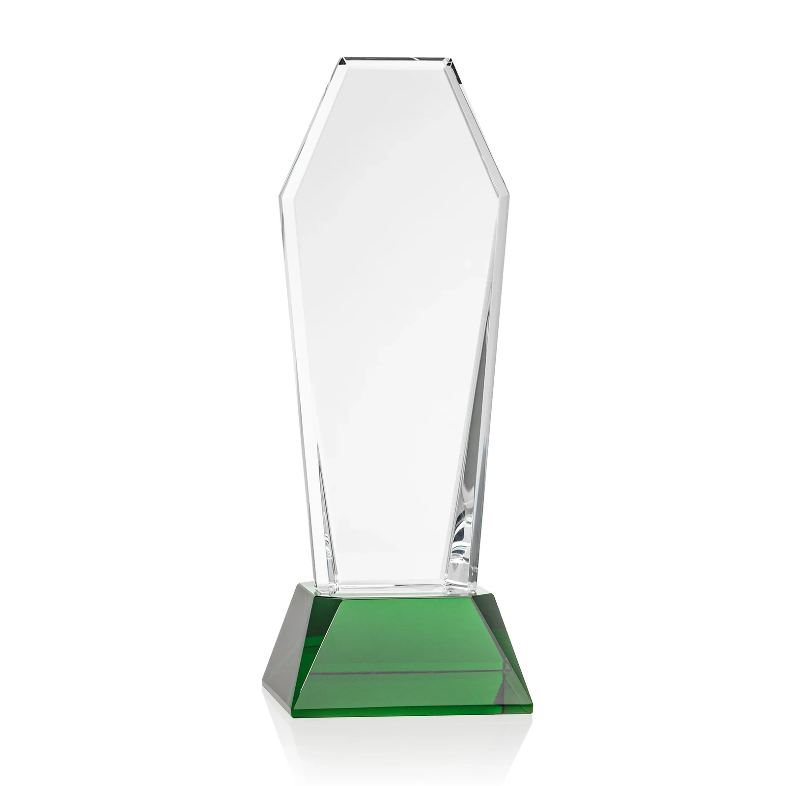 Branded Optical Crystal Tower Award with Double-Beveled Edges, awards for employee recognition