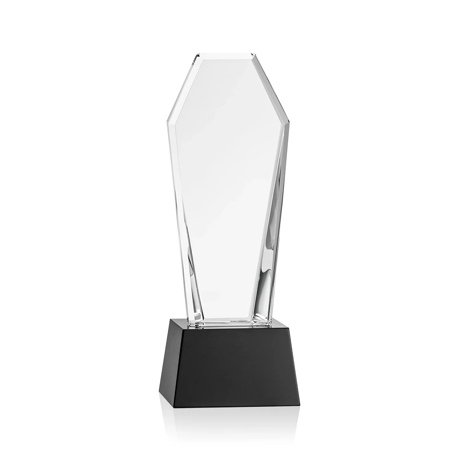 Branded Optical Crystal Tower Award with Double-Beveled Edges, awards for service anniversary gifts