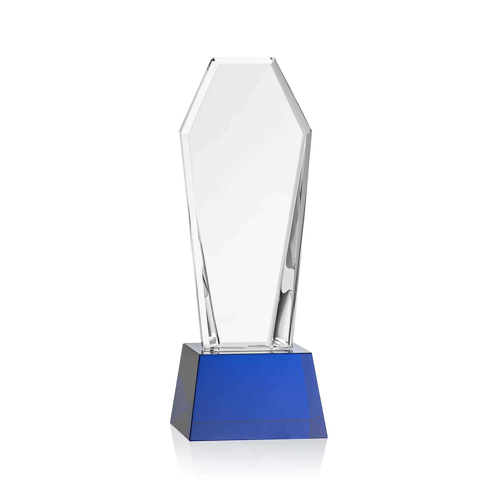 Branded Optical Crystal Tower Award with Double-Beveled Edges, awards for team milestone celebrations