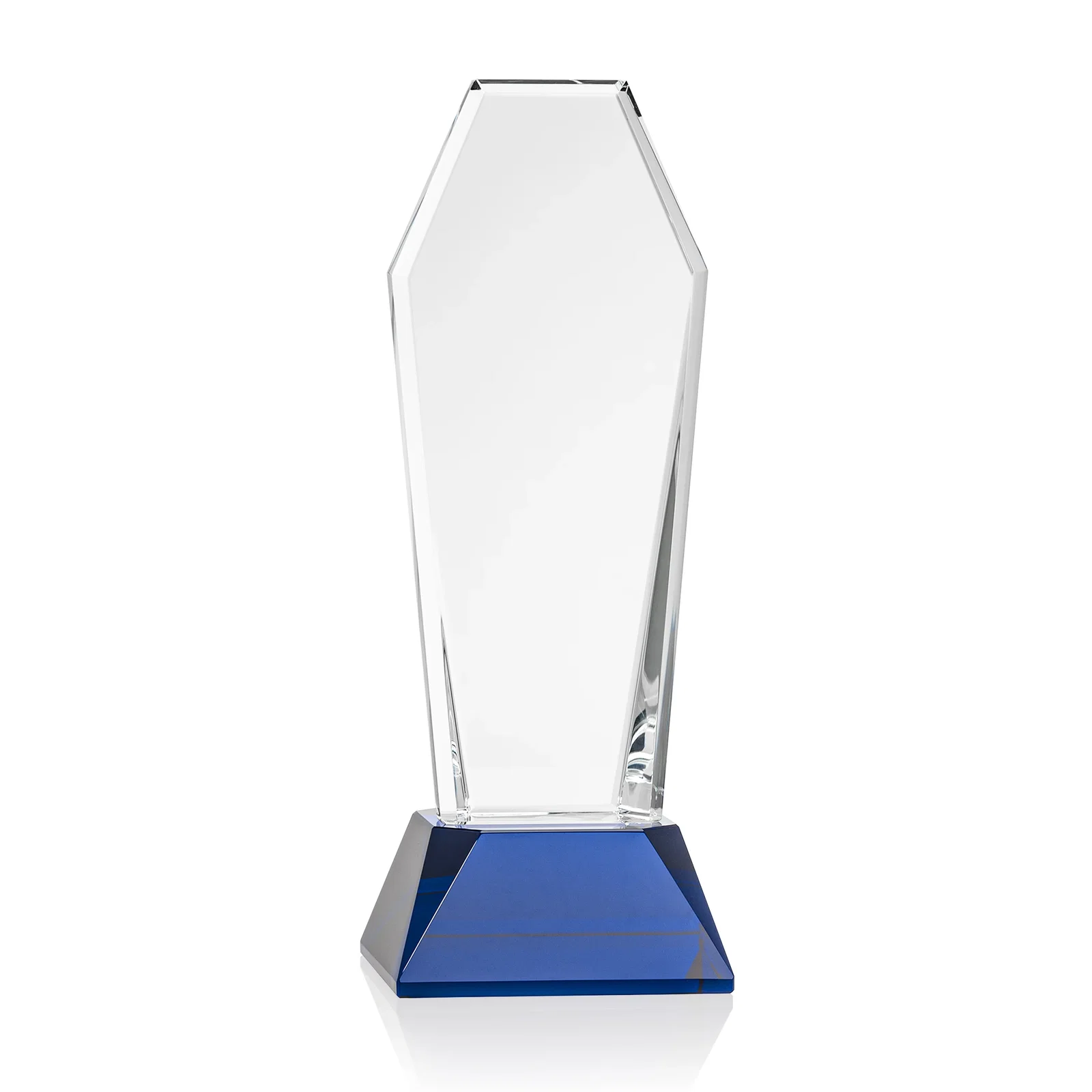 Branded Optical Crystal Tower Award with Double-Beveled Edges, awards for donor appreciation