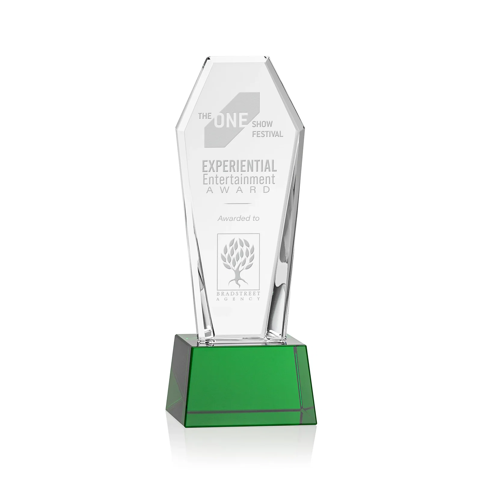Custom Optical Crystal Tower Award with Double-Beveled Edges, awards for team milestone celebrations