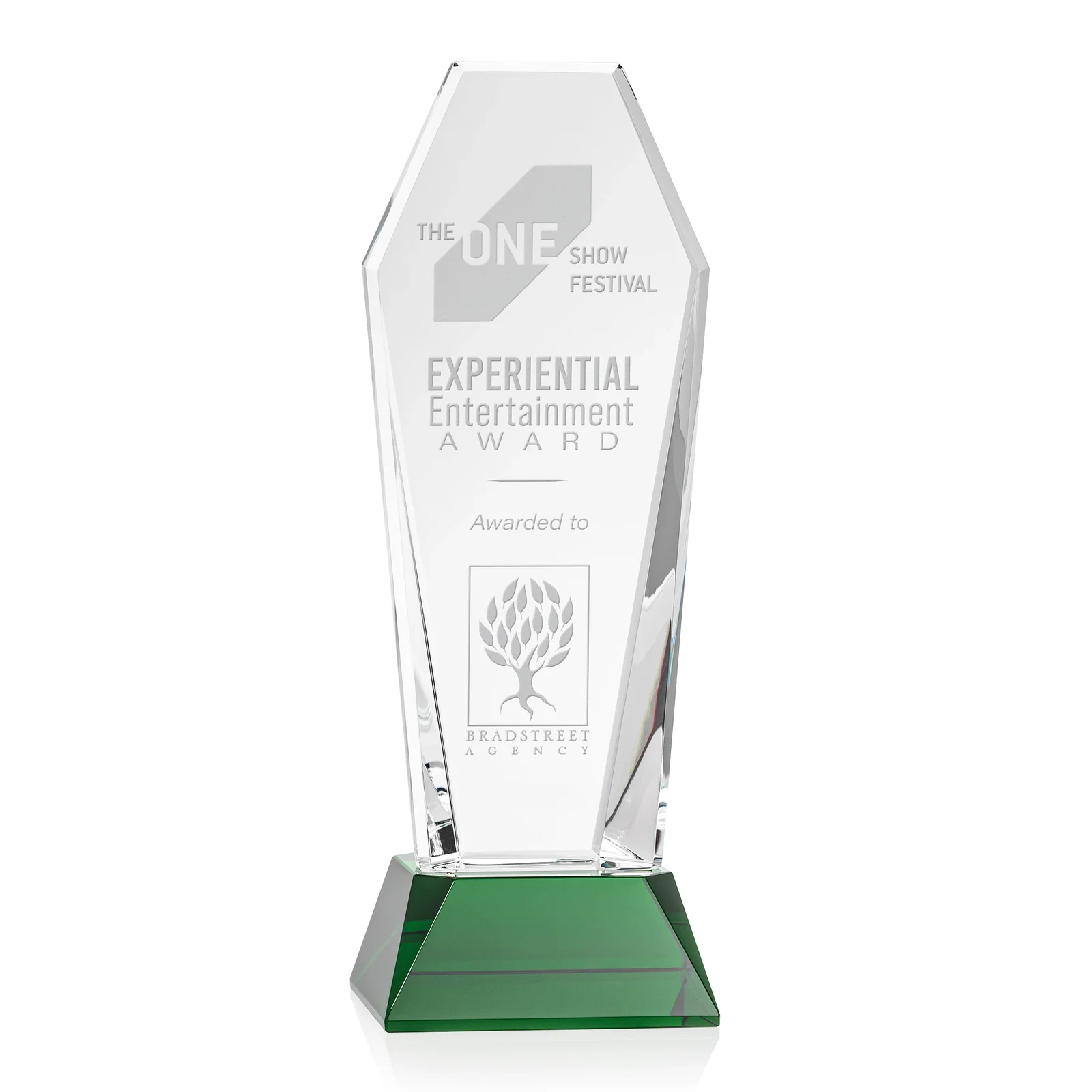 Custom Optical Crystal Tower Award with Double-Beveled Edges, awards for graduation ceremonies