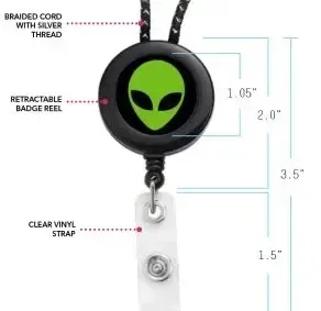 Rope ID Neck Lanyards Breakaway with Rectratable Badge Reel — view 2
