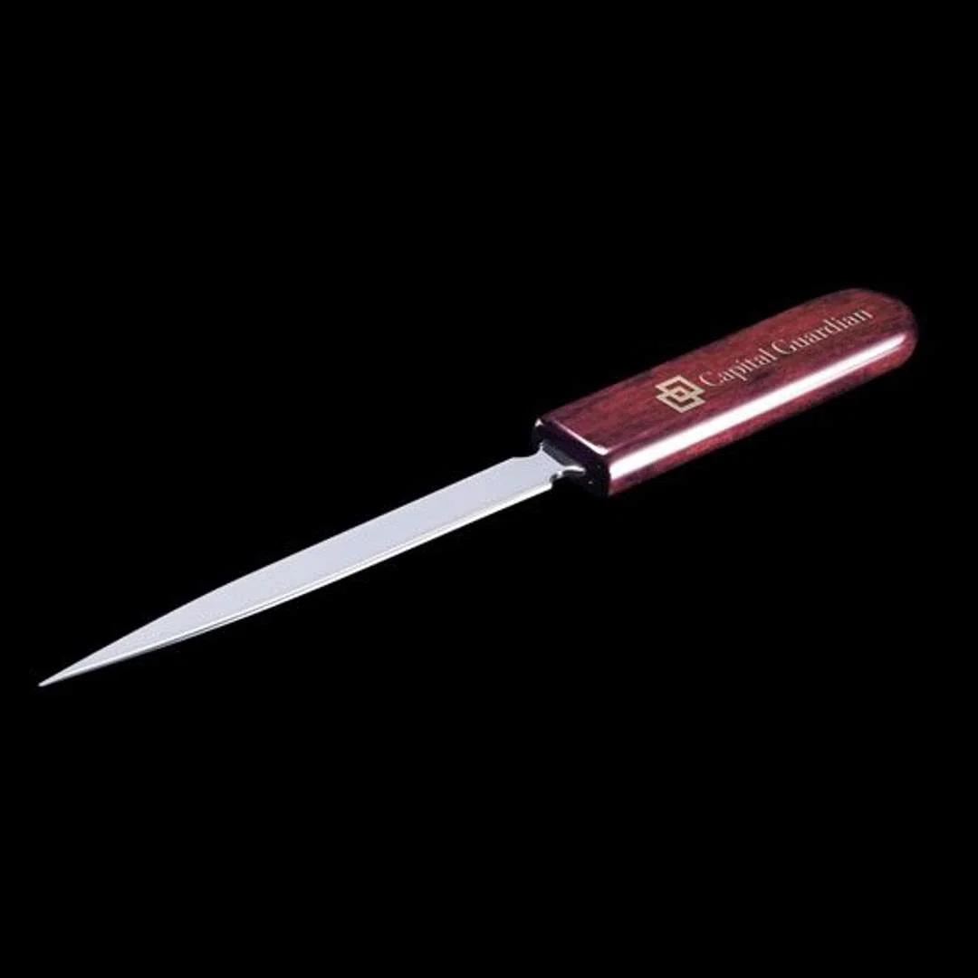 Elegant Rosewood & Gold/Chrome Custom Letter Opener — view 2