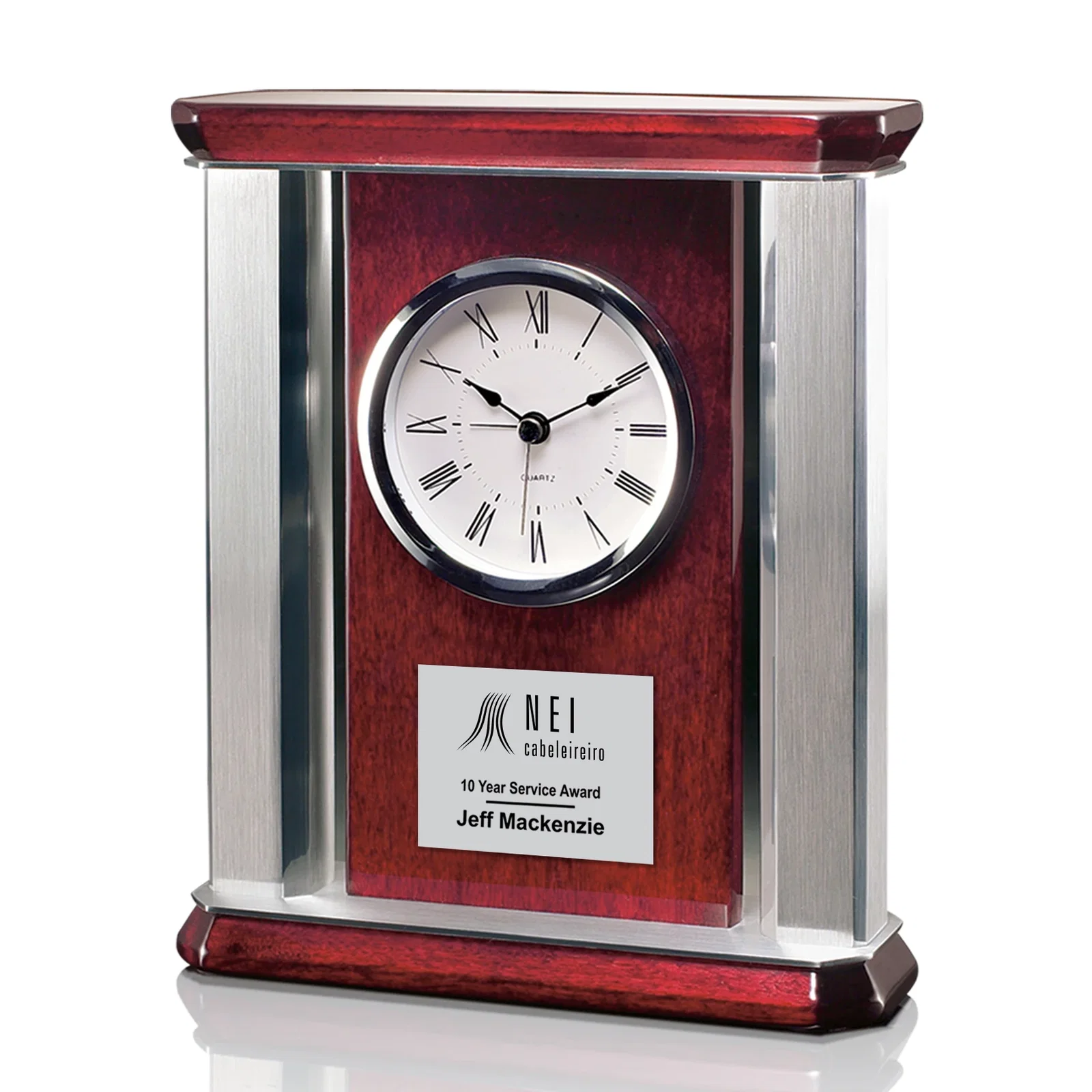 Custom Rosewood Mantle Clock — view 3