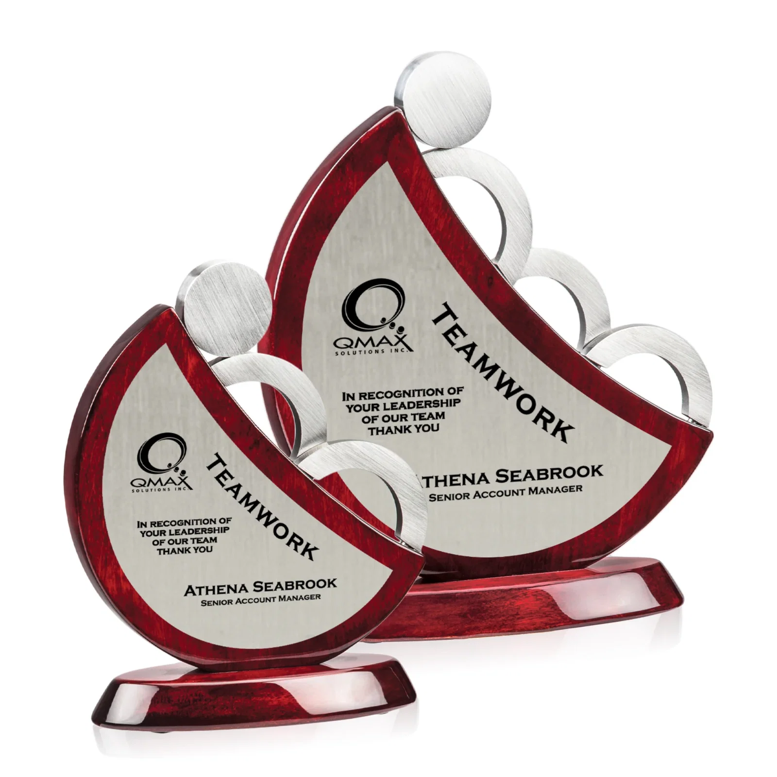 Rosewood Teamwork Achievement Award with Custom Engraving — view 4