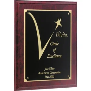 Rosewood Piano-Finish Star Award Plaque