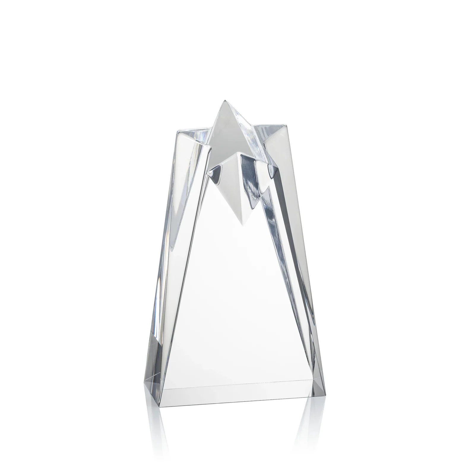 Personalized Clear Acrylic Star Award with Tapered Points for employee recognition