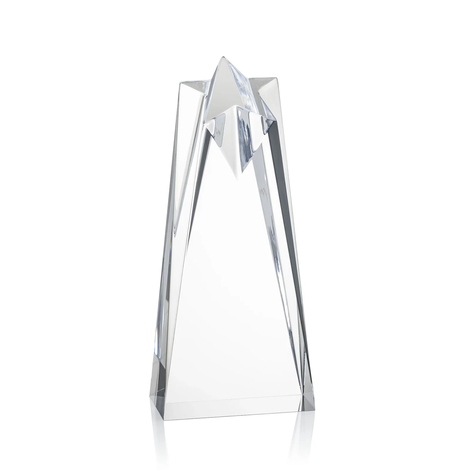 Personalized Clear Acrylic Star Award with Tapered Points for corporate award ceremonies