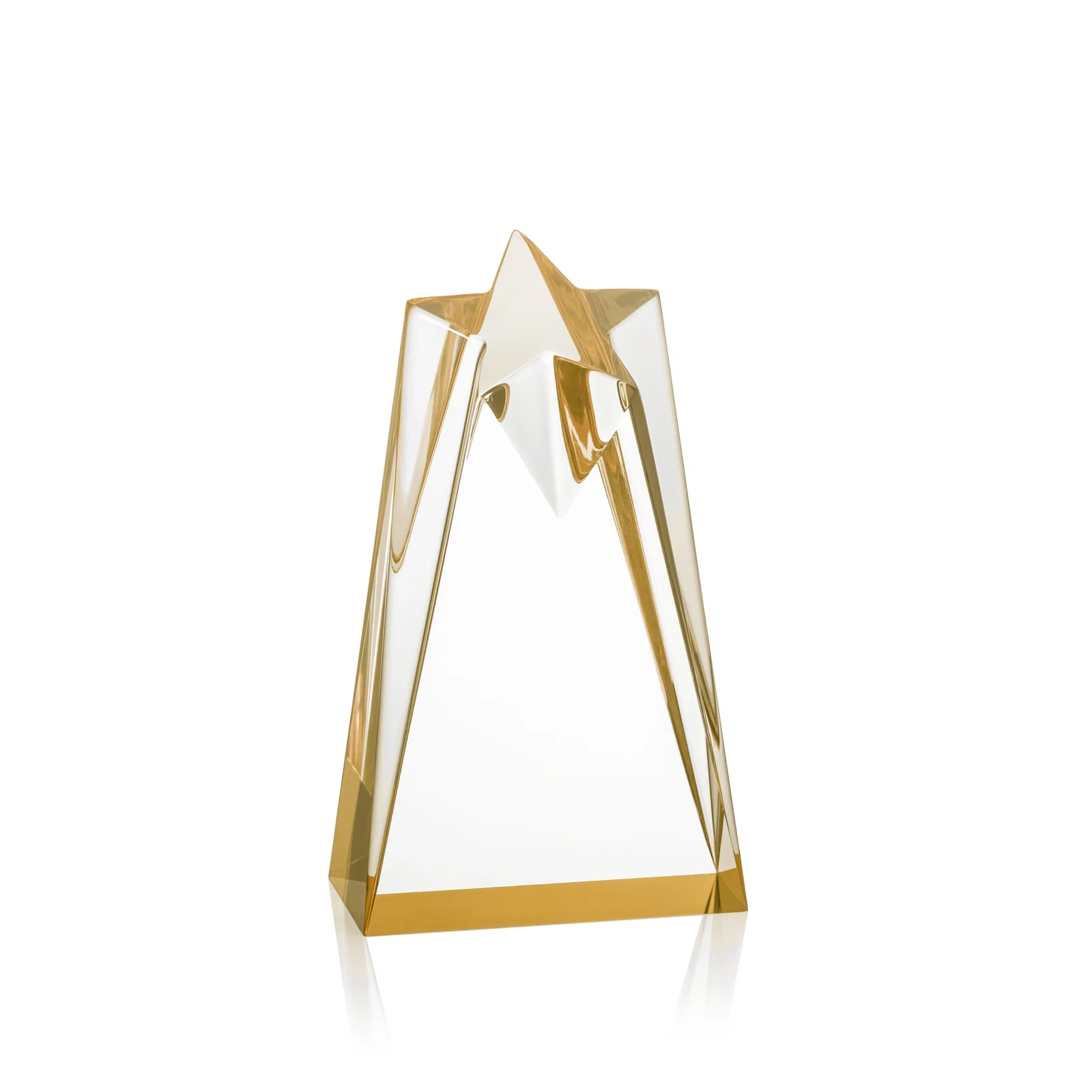 Personalized Clear Acrylic Star Award with Tapered Points for sales achievement awards