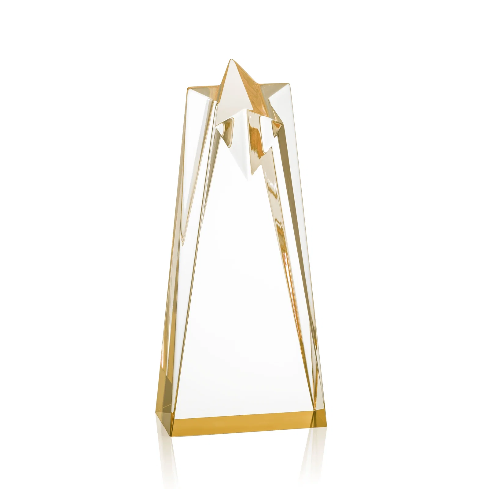 Personalized Clear Acrylic Star Award with Tapered Points for retirement presentations