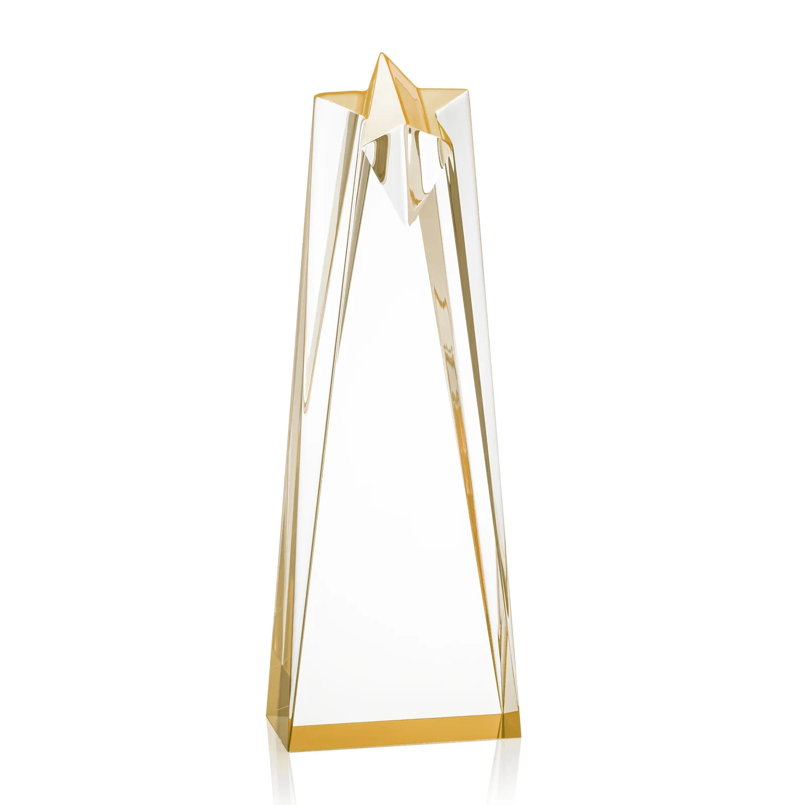 Personalized Clear Acrylic Star Award with Tapered Points for team milestone celebrations