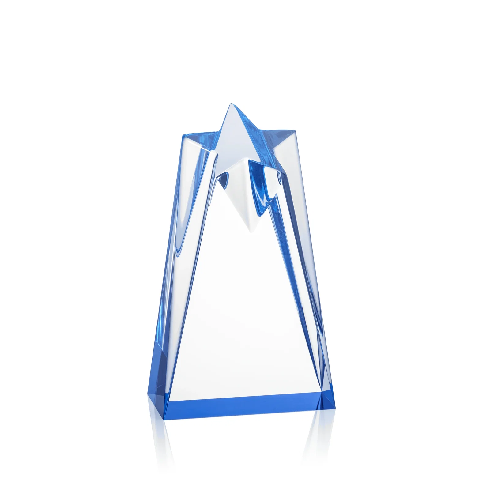 Personalized Clear Acrylic Star Award with Tapered Points for donor appreciation